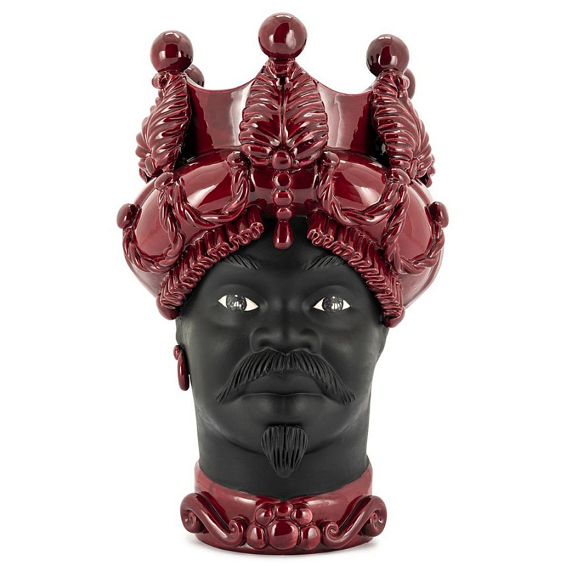 Ваза Vase Moro Man Baroque Burgundy Черный Бургундский красный Ваза Vase Moro Man Baroque Burgundy Черный Бургундский красный в Костроме | Loft Concept