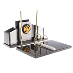 Настольный письменный набор из мрамора и змеевика с гербом России Marble Accessory варинант исполнения - 2 | Loft Concept в Костроме