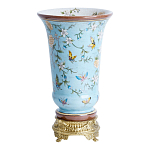 Ваза из голубого фарфора с бронзовыми элементами Blue Garden варинант исполнения - 2 | Loft Concept в Костроме