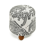 Пуф Wakonda с Круглыми ножками Черно-Белый орнамент варинант исполнения - 2 | Loft Concept в Костроме