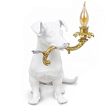 Настольная лампа в виде щенка Puppy White Table Lamp варинант исполнения - 1 | Loft Concept в Костроме