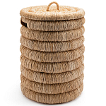 Плетеная корзина с крышкой из плетеного бананового дерева Zuwena Wicker Basket варинант исполнения - 1 | Loft Concept в Костроме