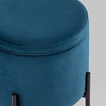 Синий пуф на черных ножках SANJAY варинант исполнения - 4 | Loft Concept в Костроме