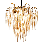 Люстра со стеклянными подвесками янтарного цвета Ambre Glass Chandelier 70 варинант исполнения - 1 | Loft Concept в Костроме