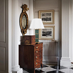 Настольная лампа на основании из зеленого мрамора с белым абажуром Noelia Green варинант исполнения - 5 | Loft Concept в Костроме