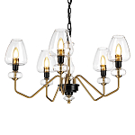  Люстра с 5-ю стеклянными плафонами в форме бокалов и угловыми кронштейнами Elstead Lighting варинант исполнения - 1 | Loft Concept в Костроме