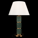 Настольная лампа на основании из зеленого мрамора с белым абажуром Noelia Green варинант исполнения - 2 | Loft Concept в Костроме