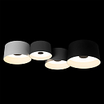 Потолочный светильник с 4-мя цилиндрическими абажурами белого серого и черного цвета Urban Dome варинант исполнения - 2 | Loft Concept в Костроме