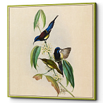 Постер на холсте с изображением птиц и цветов Blooming Birds Poster варинант исполнения - 4 | Loft Concept в Костроме