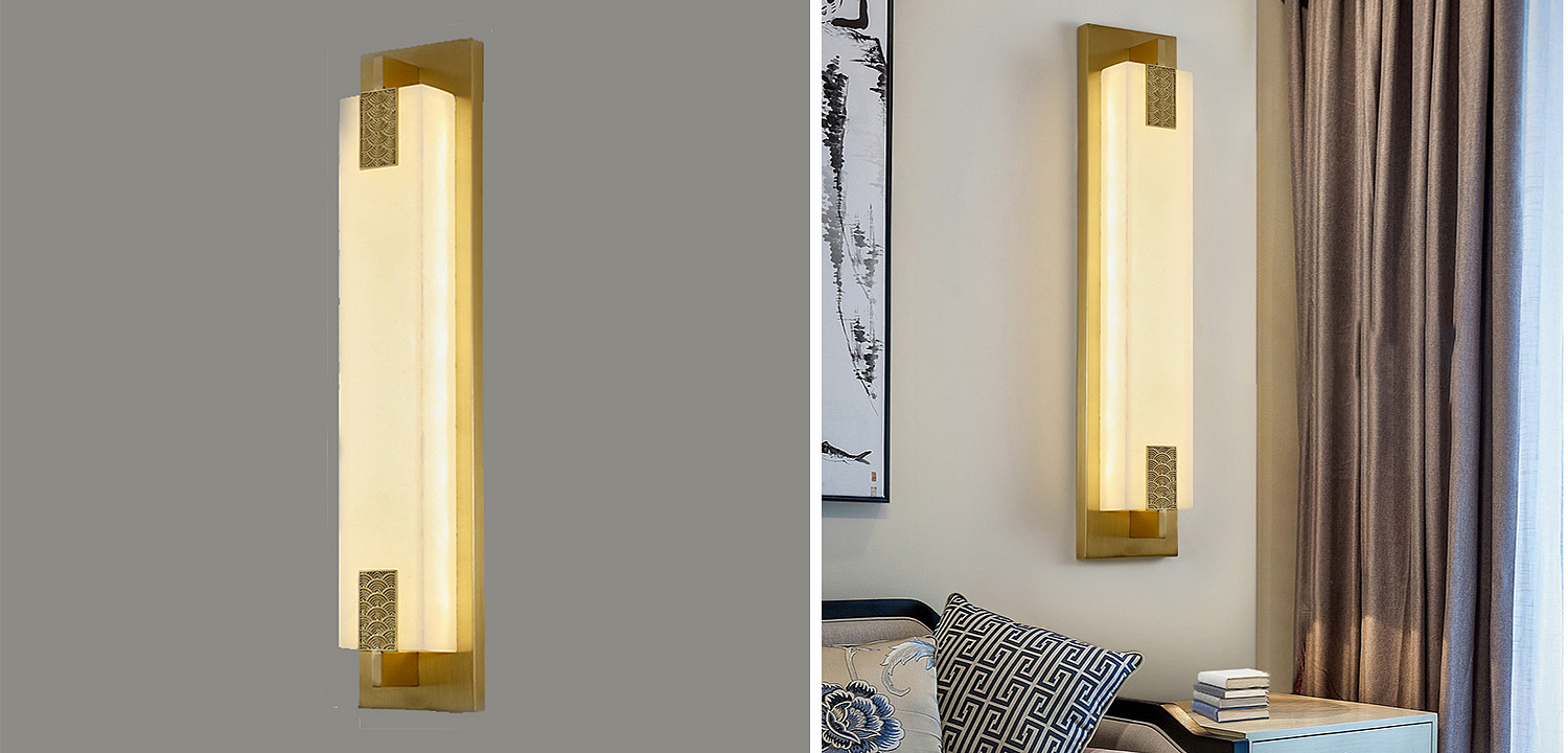 Накладной Настенный светильник Арт-Деко натуральный мрамор Art-Deco Wall Lamp Накладной Настенный светильник Арт-Деко натуральный мрамор Art-Deco Wall Lamp - Loft-Concept в Костроме