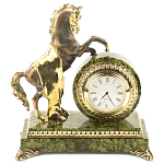 Часы настольные бронзовые с декором в виде коня Horse Stone Clock варинант исполнения - 3 | Loft Concept в Костроме
