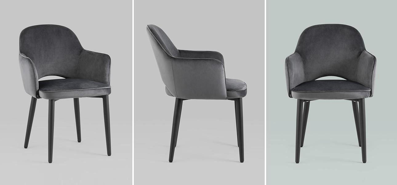 Стул SHARRON Серый Велюр Стул SHARRON Серый Велюр - Loft-Concept в Костроме
