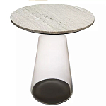 Кофейный столик с прозрачным основанием и столешницей с мраморным узором Transparent Base варинант исполнения - 1 | Loft Concept в Костроме