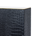 Настольная лампа с черным основанием из текстурированной кожи и белым абажуром Noir Allure  варинант исполнения - 3 | Loft Concept в Костроме