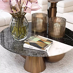 Дизайнерский журнальный стол с круглой столешницей на 3-х геометрических ножках Lehumod варинант исполнения - 2 | Loft Concept в Костроме