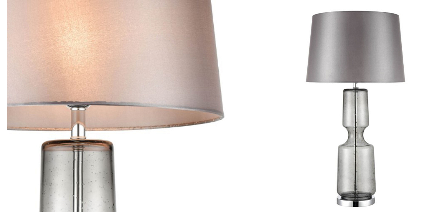 Настольная лампа Серое Стекло Antero Chrome Table Lamp Настольная лампа Серое Стекло Antero Chrome Table Lamp - Loft-Concept в Костроме