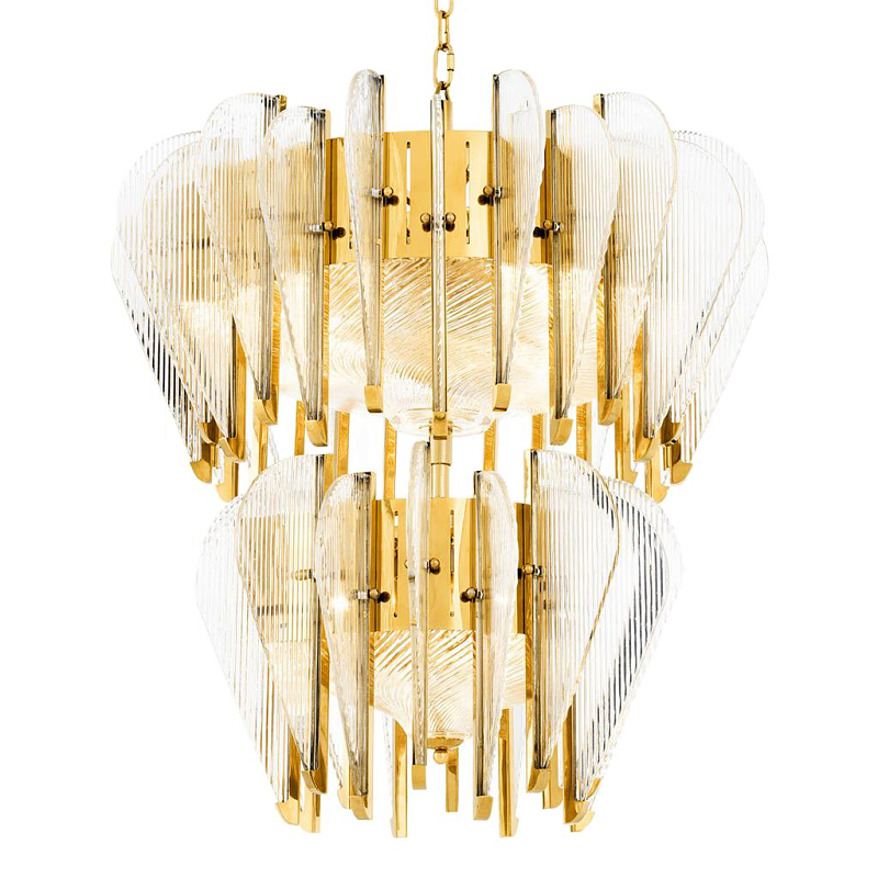 Люстра Chandelier Canzone Золотой Прозрачное Стекло Люстра Chandelier Canzone Золотой Прозрачное Стекло в Костроме | Loft Concept