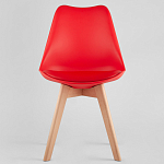 Стул с основой из пластика и мягким сиденьем Arvika Red варинант исполнения - 2 | Loft Concept в Костроме