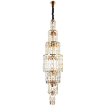 Большая многоярусная люстра с хрустальными подвесками Crystal Art Multi-tiered Gold Chandelier варинант исполнения - 3 | Loft Concept в Костроме