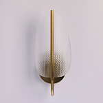 Бра с изогнутым рельефным плафоном Textured Glass варинант исполнения - 3 | Loft Concept в Костроме