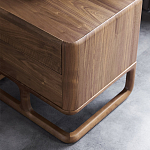 Прикроватный деревянный столик с 2-мя ящиками Moon Walnut Furniture варинант исполнения - 5 | Loft Concept в Костроме