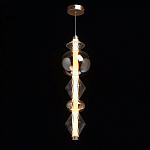 Подвесной светильник с вертикальной композицией из прозрачных и янтарных стеклянных шаров и ромбов Gabriel Scott Luna варинант исполнения - 13 | Loft Concept в Костроме