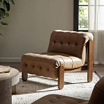 Кресло с деревянным каркасом и обивкой из кожи Medieval Furniture варинант исполнения - 2 | Loft Concept в Костроме