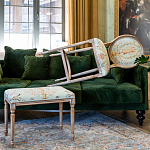 Банкетка из массива бука светло-зеленая с растительным орнаментом Raffael Angel Floral Banquette варинант исполнения - 4 | Loft Concept в Костроме