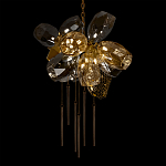 Люстра подвесная со стеклянными плафонами из дымчатого и золотистого с шестью вертикальными подвесками Gilded Mirage  варинант исполнения - 4 | Loft Concept в Костроме