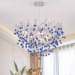 Люстра с синими стеклянными подвесками в форме капель FAIRYTREE Light варинант исполнения - 2 | Loft Concept в Костроме