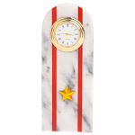 Часы погон МВД подарочные настольные из натурального камня Мрамор Military Clock варинант исполнения - 4 | Loft Concept в Костроме