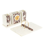 Настольный письменный набор из мрамора и креноида с гербом России Marble Accessory варинант исполнения - 2 | Loft Concept в Костроме