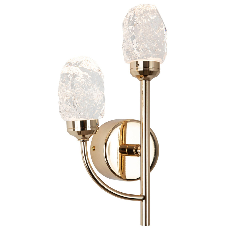 Бра с декором в виде кристаллов из хрусталя Kenneth Crystal Stone Sconce Прозрачный Золотой Шампань Бра с декором в виде кристаллов из хрусталя Kenneth Crystal Stone Sconce Прозрачный Золотой Шампань в Костроме | Loft Concept