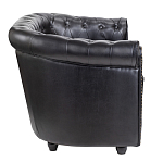 Диван кожаный двухместный на 4-х деревянных ножках из массива березы Logan Leather Seating black варинант исполнения - 2 | Loft Concept в Костроме