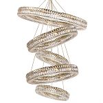 Вертикальная Многоярусная композиция из круглых Хрустальных светильников Elizabeth Золото варинант исполнения - 1 | Loft Concept в Костроме