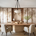 Обои с вышивкой ручной работы Deco Wisteria ﻿Midas colourway on Liso Pearl wool sateen варинант исполнения - 1 | Loft Concept в Костроме