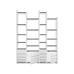 Стеллаж прямой ассиметричный с полками и 4-мя дверцами ARYA BOOKCASE WHITE варинант исполнения - 1 | Loft Concept в Костроме