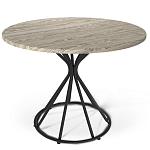 Стол обеденный с круглой бежево-серой столешницей Harris Collection варинант исполнения - 1 | Loft Concept в Костроме