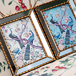 Постер в зеркальной раме в стиле шинуазри Chinoiserie Imperial Garden Peacocks on a Tree Poster варинант исполнения - 5 | Loft Concept в Костроме