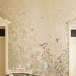 Обои ручная роспись Temple Newsam White Gold gilded silk варинант исполнения - 3 | Loft Concept в Костроме
