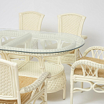 Комплект обеденный из ротанга Eloise grand white варинант исполнения - 2 | Loft Concept в Костроме