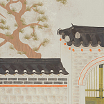 Обои ручная роспись The Art of Learning and Steps for the Flowers by Teo Yang Original colourway on Icefield India tea paper варинант исполнения - 2 | Loft Concept в Костроме