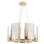 Люстра подвесная круглая с мраморными прямоугольными вставками и золотым основанием Диаметр 55 см Marble square Chandelier варинант исполнения - 2 | Loft Concept в Костроме