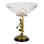 Чаша стеклянная прозрачная на бронзовой подставке с фигуркой девушки Eden Garden варинант исполнения - 1 | Loft Concept в Костроме