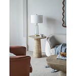 Столик приставной с круглой столешницей Textured Cream Table варинант исполнения - 6 | Loft Concept в Костроме