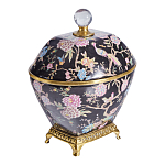 Шкатулка черного цвета с цветочной росписью Eden Garden варинант исполнения - 4 | Loft Concept в Костроме