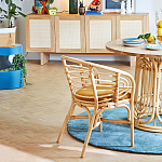 Кресло из ротанга с сиденьем из велюра Vini Rattan Armchair варинант исполнения - 6 | Loft Concept в Костроме