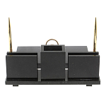 Настольный письменный набор из камня лемезит с гербом России Royal Accessory варинант исполнения - 3 | Loft Concept в Костроме