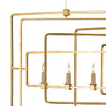 Люстра золотая из пересекающихся прямоугольных элементов Thin Intersecting Rectangles варинант исполнения - 1 | Loft Concept в Костроме