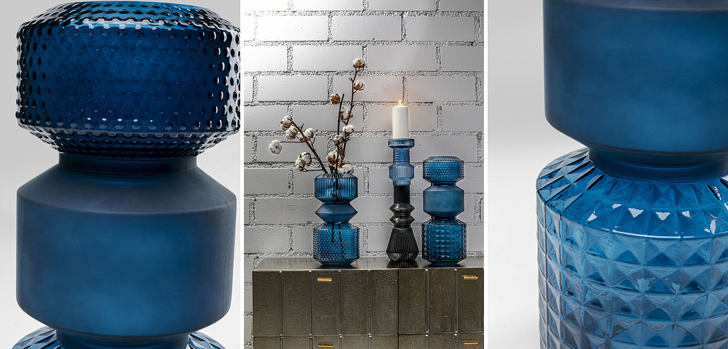 Ваза Geometric Blue Glass Vase 42 Ваза Geometric Blue Glass Vase 42 - Loft-Concept в Костроме